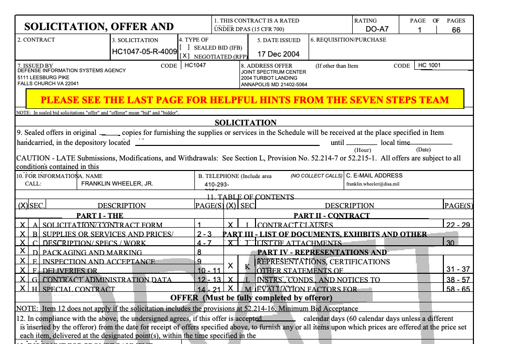 Federal RFP → full text