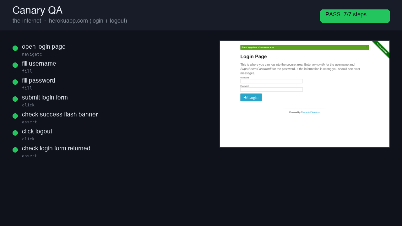 the-internet — login & logout